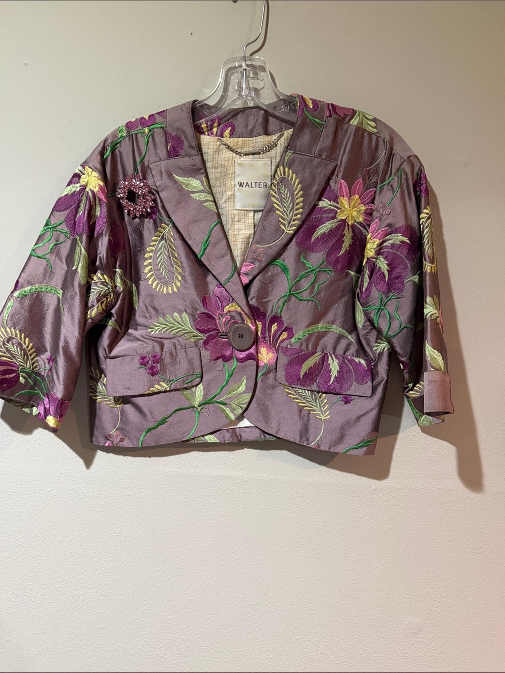 Lilac Floral Cropped Jacket